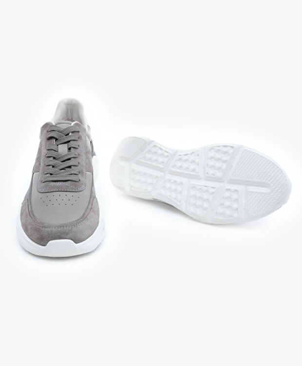 Erkek Antrasit Hakiki Deri Spor Ayakkabı - 6