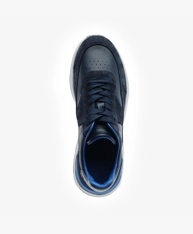 Erkek Lacivert Hakiki Deri Spor Ayakkabı - 4