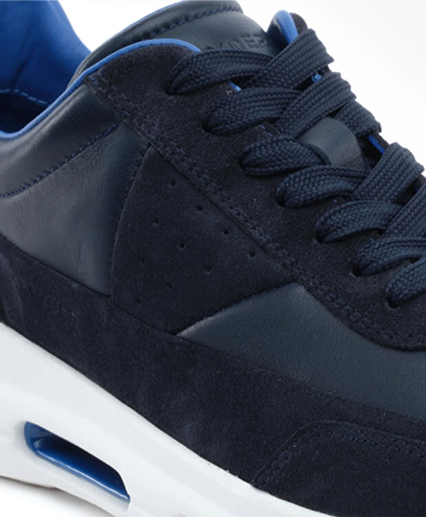 Erkek Lacivert Hakiki Deri Spor Ayakkabı - 5