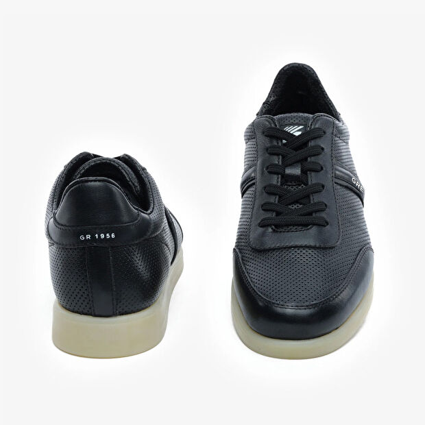 Erkek Siyah Hakiki Deri Sneaker Ayakkabı - 7