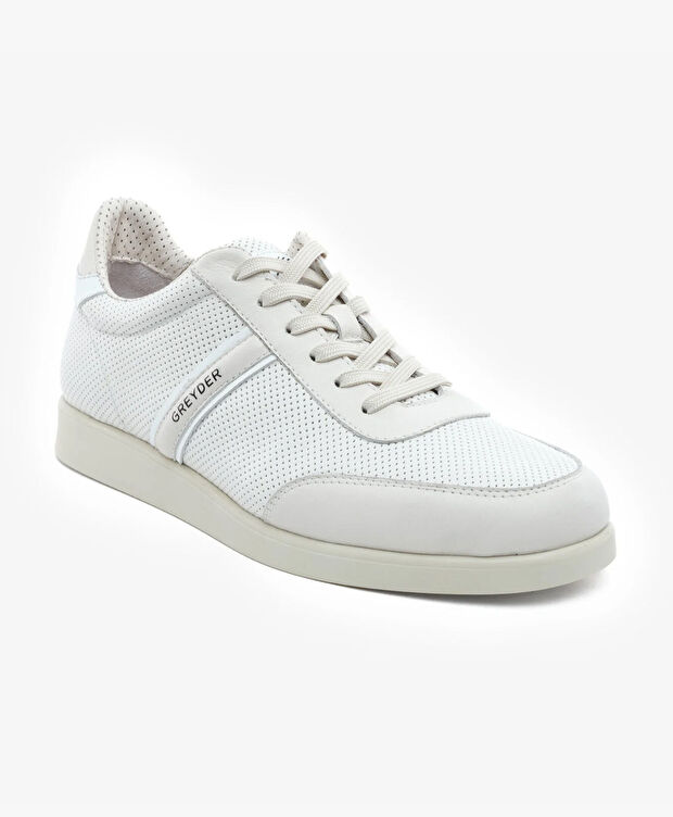 Erkek Beyaz Hakiki Deri Sneaker Ayakkabı - 2