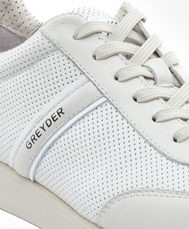 Erkek Beyaz Hakiki Deri Sneaker Ayakkabı - 5