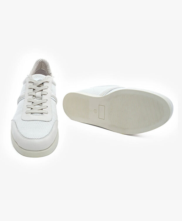 Erkek Beyaz Hakiki Deri Sneaker Ayakkabı - 6