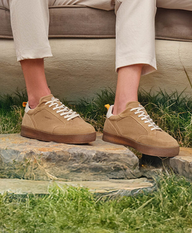 Erkek Vizon Hakiki Deri Sneaker Ayakkabı - 7