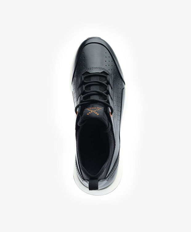 Erkek Siyah Hakiki Deri Spor Ayakkabı - 4