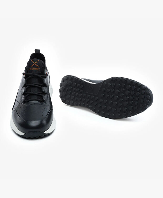 Erkek Siyah Hakiki Deri Spor Ayakkabı - 6