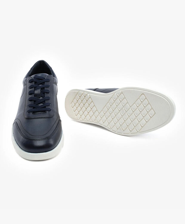 Erkek Lacivert Hakiki Deri Comfort Ayakkabı - 6