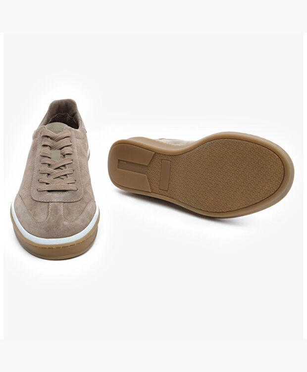 Erkek Vizon Hakiki Deri Sneaker Ayakkabı - 6