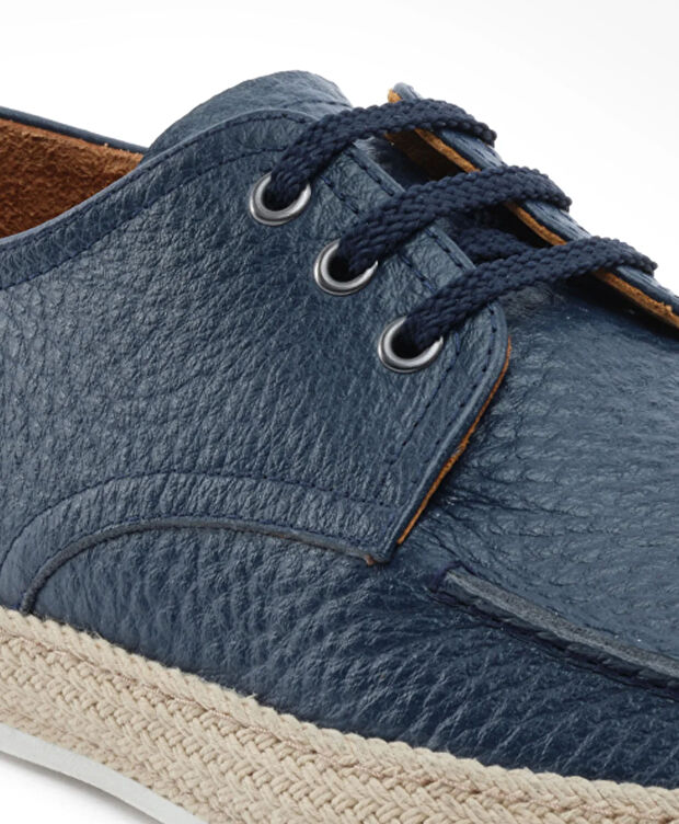 Erkek Lacivert Hakiki Deri Oxford Ayakkabı - 5