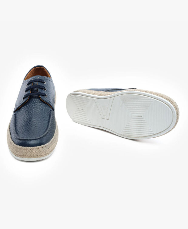 Erkek Lacivert Hakiki Deri Oxford Ayakkabı - 6