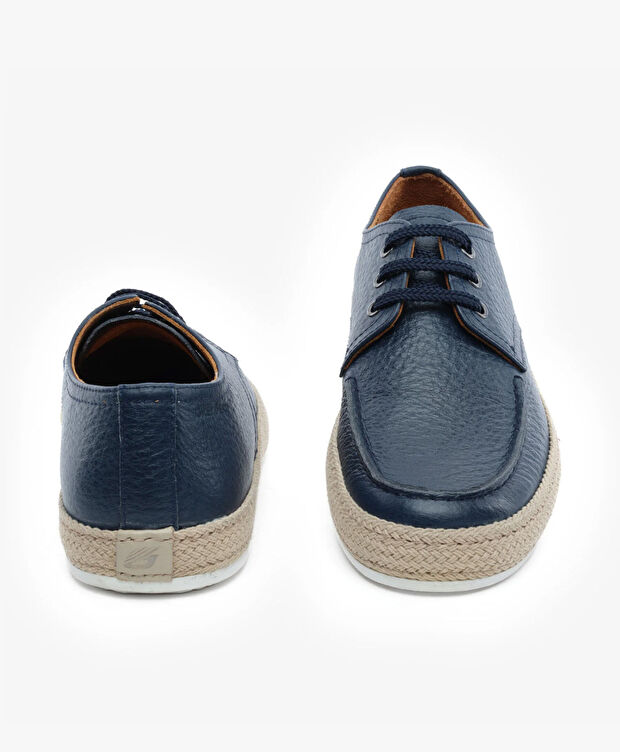 Erkek Lacivert Hakiki Deri Oxford Ayakkabı - 7