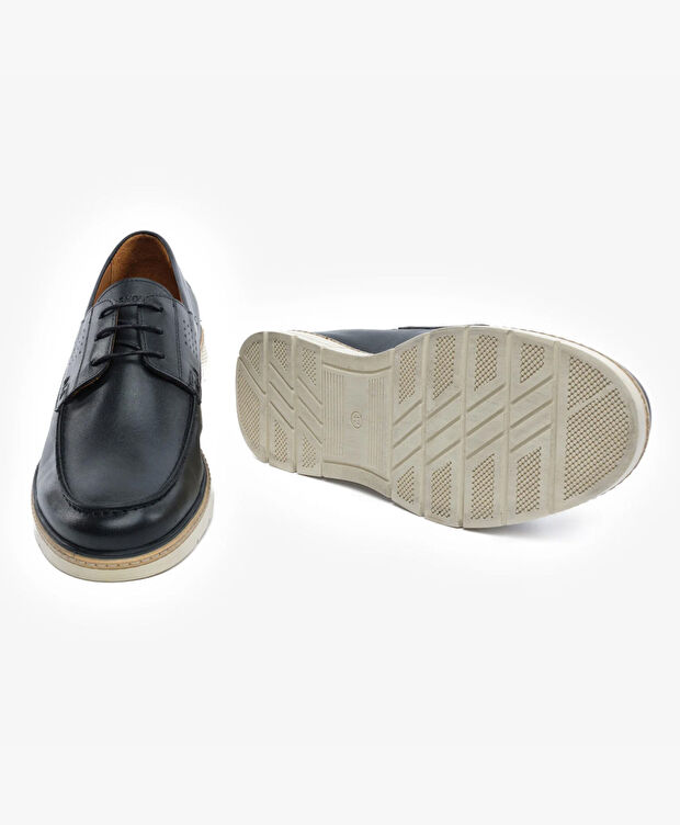 Erkek Siyah Hakiki Deri Oxford Ayakkabı - 6