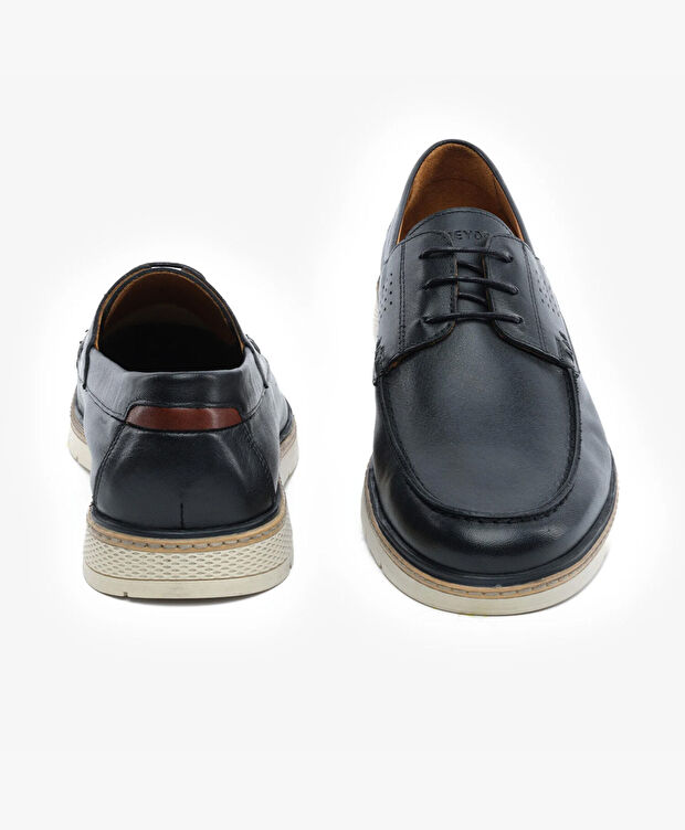 Erkek Siyah Hakiki Deri Oxford Ayakkabı - 7