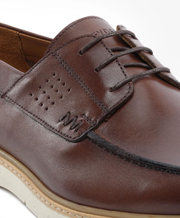 Erkek Kahverengi Hakiki Deri Oxford Ayakkabı - 5