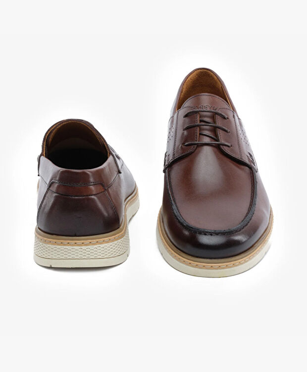 Erkek Kahverengi Hakiki Deri Oxford Ayakkabı - 7
