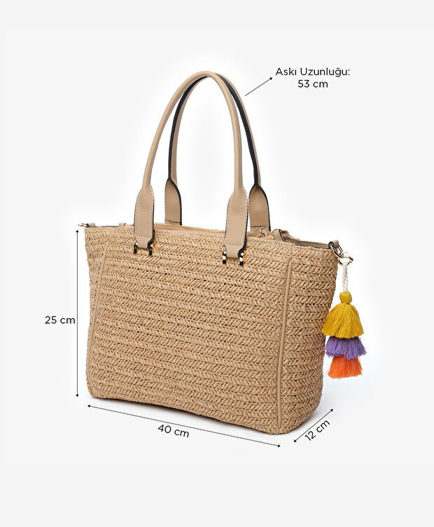 Kadın Deve Tüyü Omuz Çantası - 7