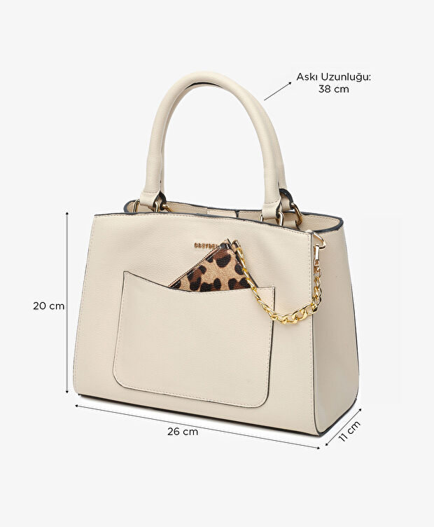 Kadın Krem Kol Çantası - 2