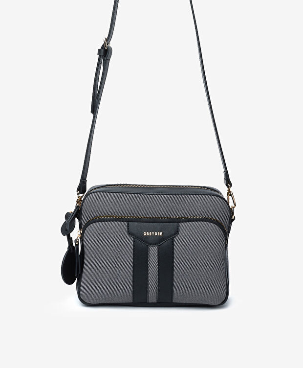 Kadın Siyah Gri Çapraz Çanta - 1