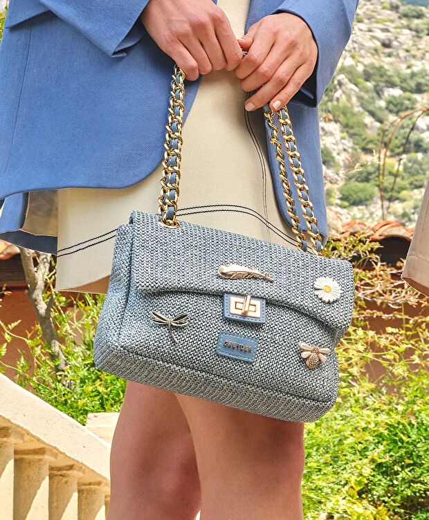 Kadın Mavi Omuz Çantası - 6