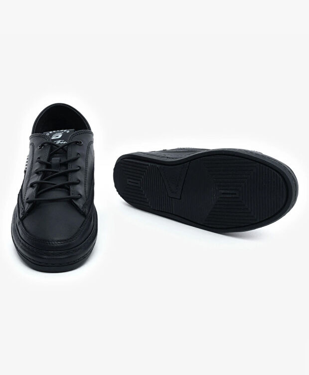 Kadın Siyah Hakiki Deri Sneaker Ayakkabı - 6