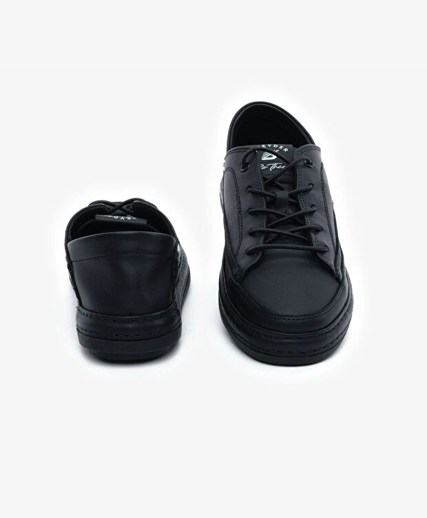 Kadın Siyah Hakiki Deri Sneaker Ayakkabı - 7