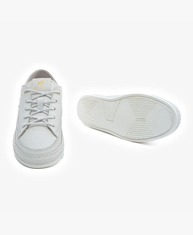 Kadın Kirli Beyaz Hakiki Deri Sneaker Ayakkabı - 6