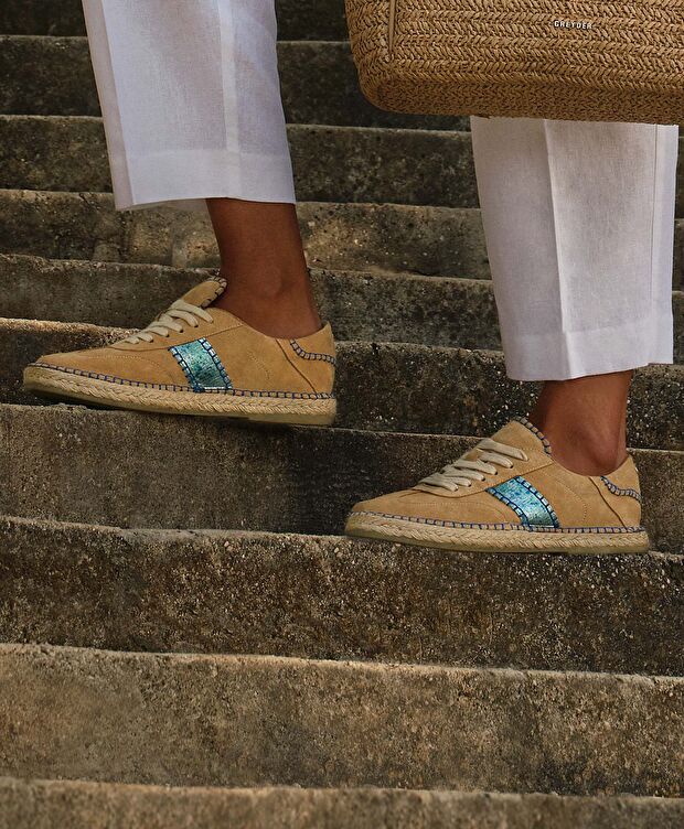 Kadın Deve Tüyü Süet Hakiki Deri Sneaker Ayakkabı - 7