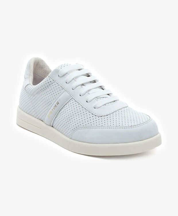 Kadın Beyaz Hakiki Deri Spor Ayakkabı - 2