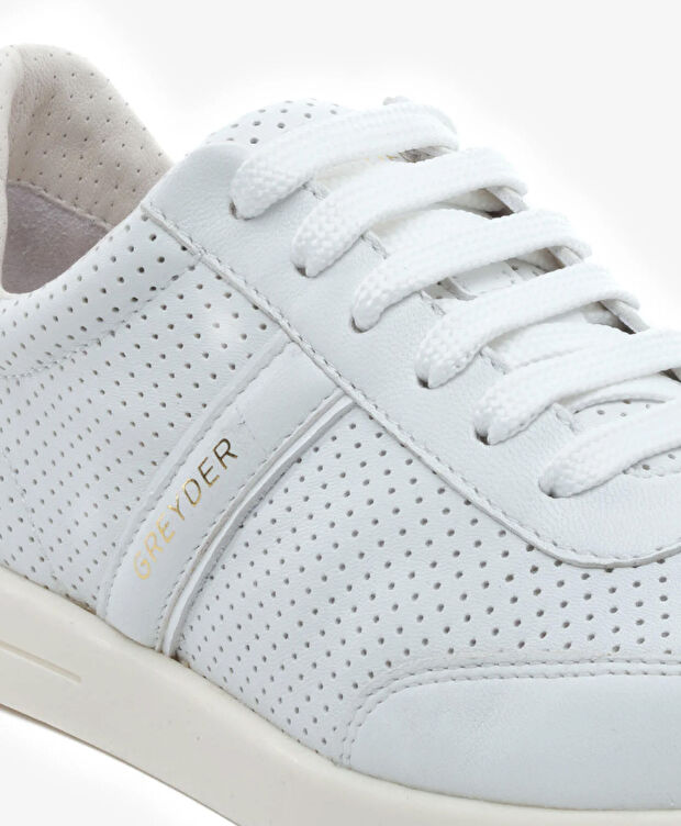 Kadın Beyaz Hakiki Deri Spor Ayakkabı - 5