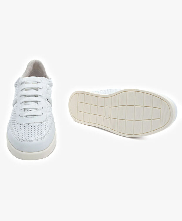 Kadın Beyaz Hakiki Deri Spor Ayakkabı - 6