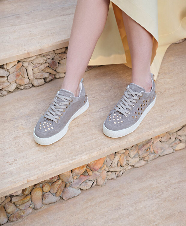 Kadın Vizon Hakiki Deri Sneaker Ayakkabı - 8