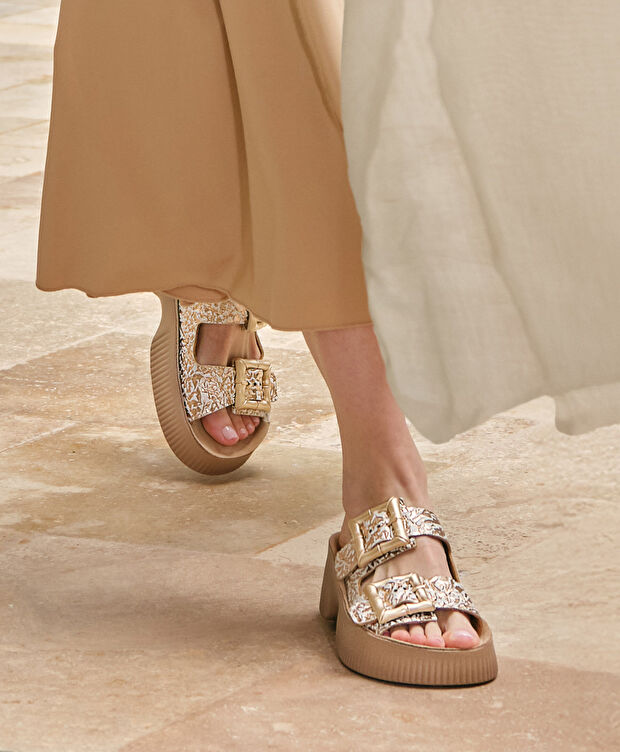 Kadın Rose Altın Hakiki Deri Terlik - 8