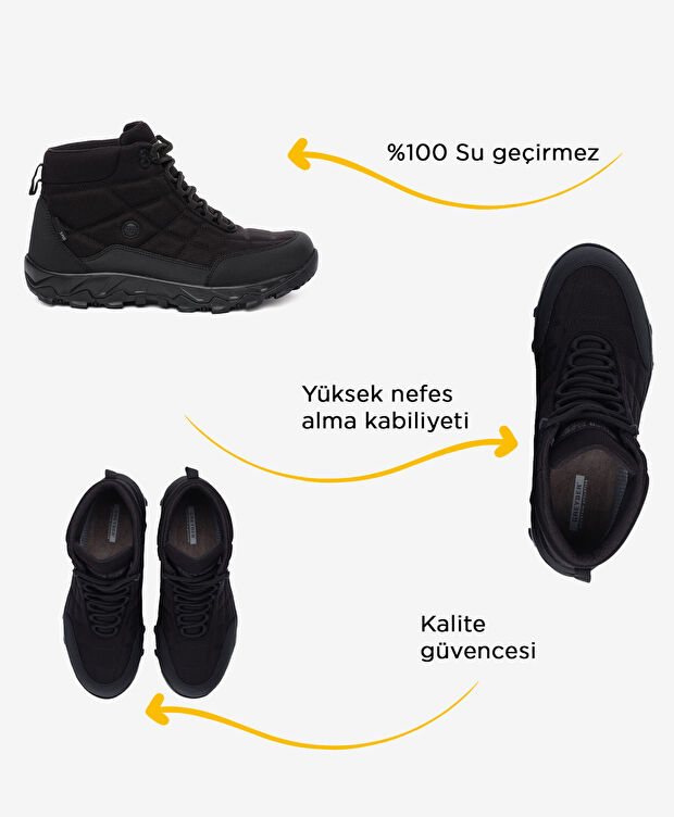 Erkek Siyah Su Geçirmez Outdoor Bot - 7