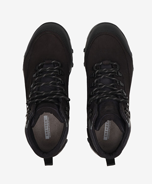 Erkek Siyah Hakiki Deri Su Geçirmez Outdoor Bot - 6