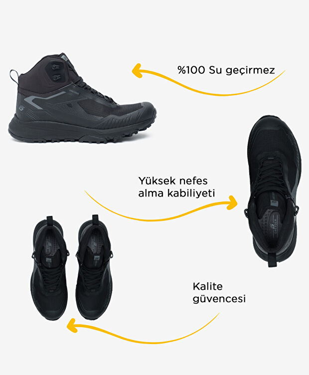 Erkek Siyah Su Geçirmez Outdoor Bot - 2