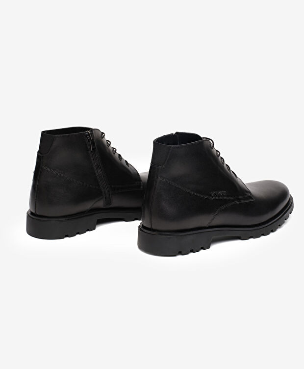 Erkek Siyah Hakiki Deri Klasik Bot - 4