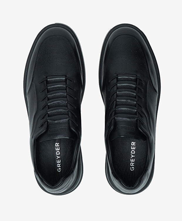 Erkek Siyah Hakiki Deri Ayakkabı - 5