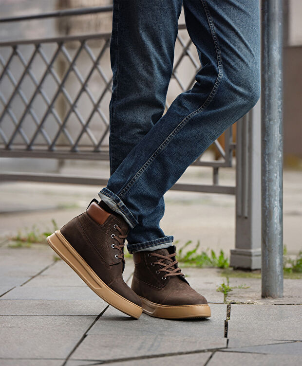 Erkek Duman Hakiki Deri Bot - 6