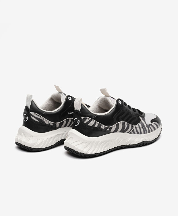 Greyder LAB Kadın Siyah Beyaz Hakiki Deri Spor Ayakkabı - 4
