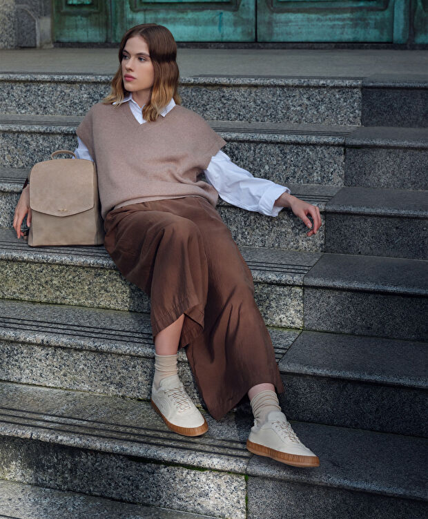 Kadın Vizon Hakiki Deri Sırt Çantası - 6