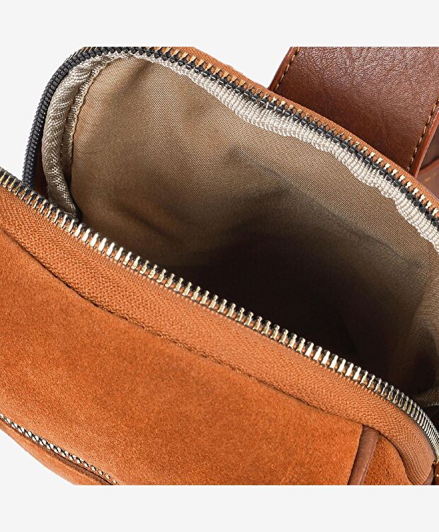 Kadın Taba Hakiki Deri Çapraz Çanta - 5