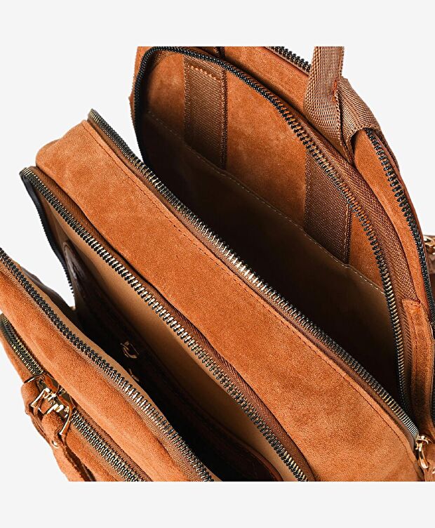 Kadın Taba Hakiki Deri Sırt Çantası - 5