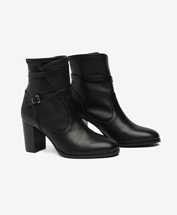 Kadın Siyah Hakiki Deri Topuklu Bot - 3