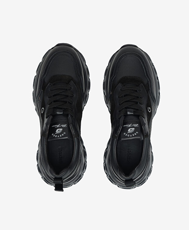 Kadın Siyah Hakiki Deri Spor Ayakkabı - 5