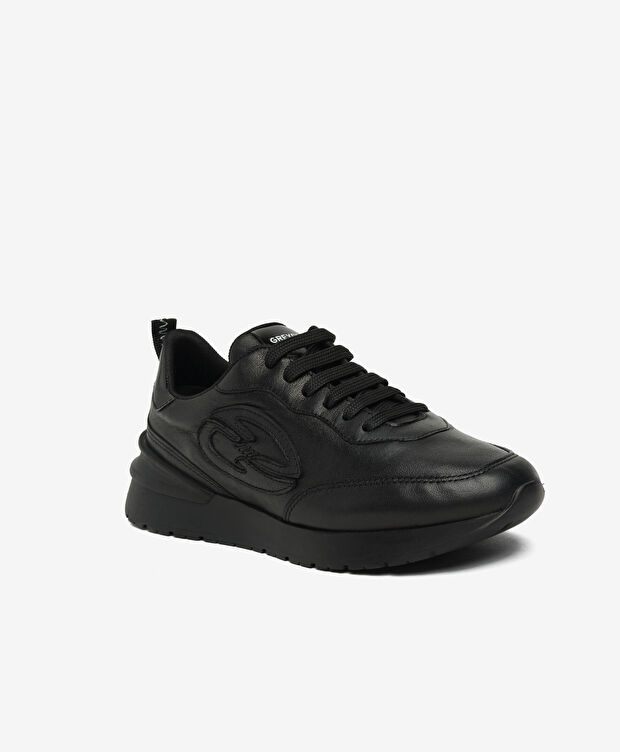 Kadın Siyah Hakiki Deri Spor Ayakkabı - 2