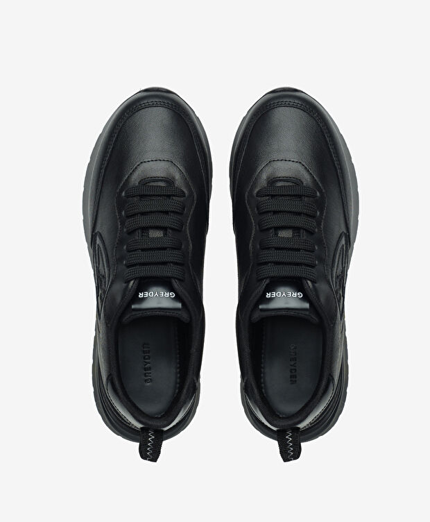 Kadın Siyah Hakiki Deri Spor Ayakkabı - 5