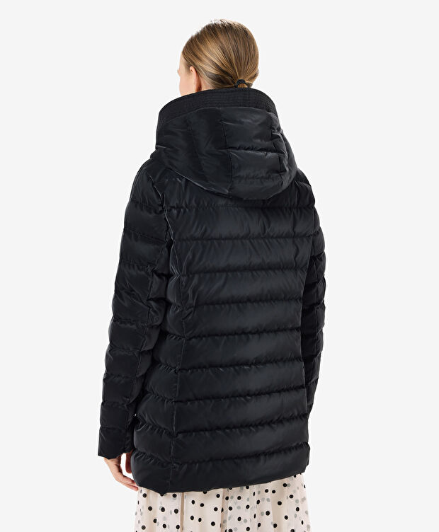 Kadın Siyah Suya Dayanıklı Kaz Tüyü Mont - 2