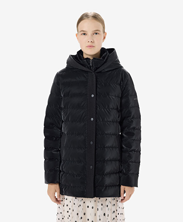 Kadın Siyah Suya Dayanıklı Kaz Tüyü Mont - 1