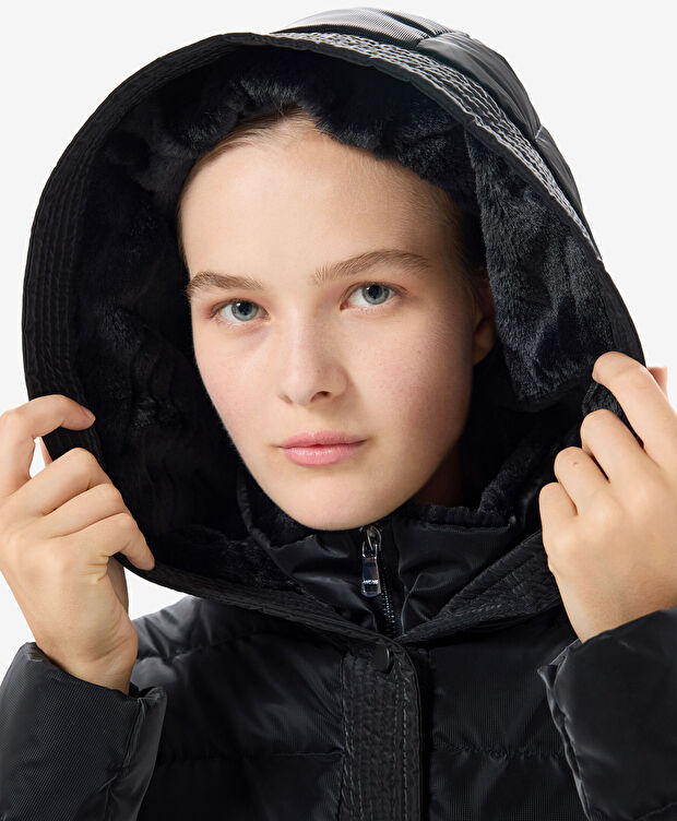 Kadın Siyah Suya Dayanıklı Kaz Tüyü Mont - 6