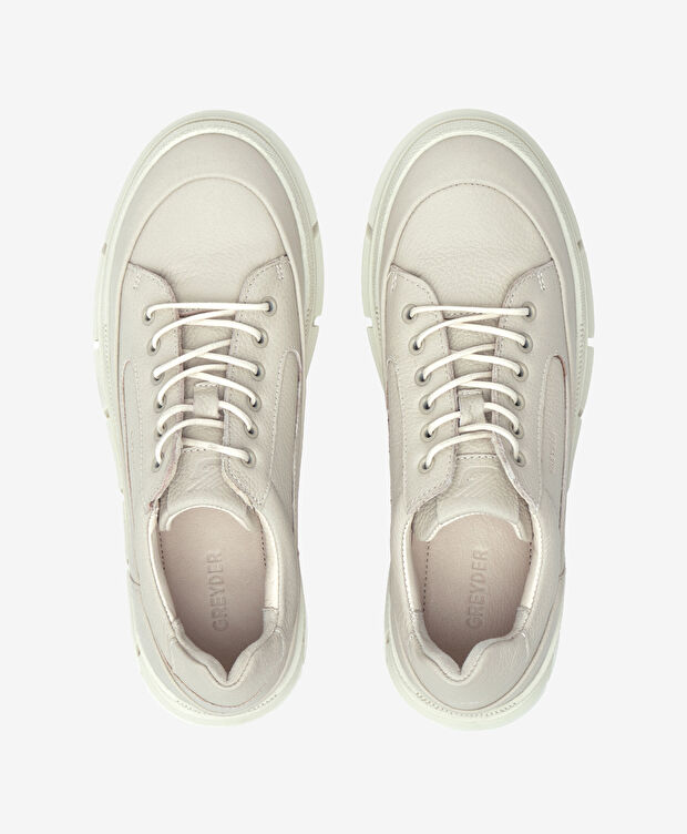 Kadın Ekru Hakiki Deri Ayakkabı - 5